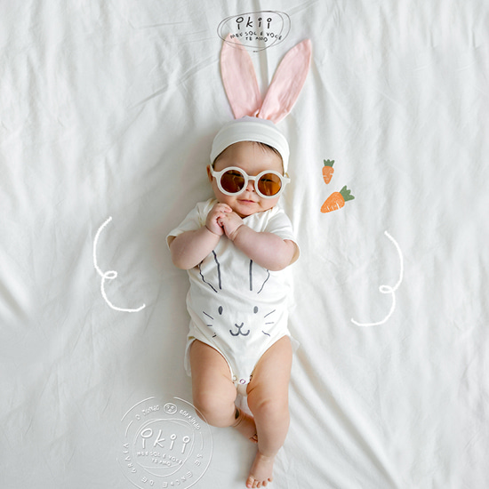 Baby Bunny SET (바니 롬퍼+모자 세트)
