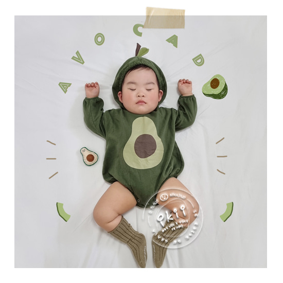 [B-sale] Avocado Hoodie Romper (아보카도 후드 롬퍼)